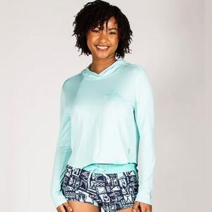 Salt Life Cropped Lightweight SLX Hoodie Peach Color Size M NEW WITH TAGS